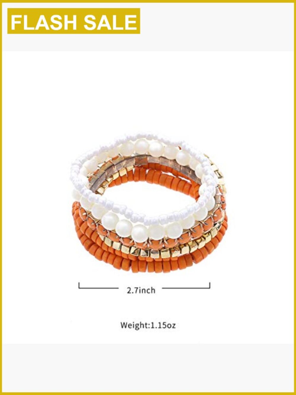 Stretch Stackable Bangle Bracelet Set - Boho Beaded - Picture 6 of 7